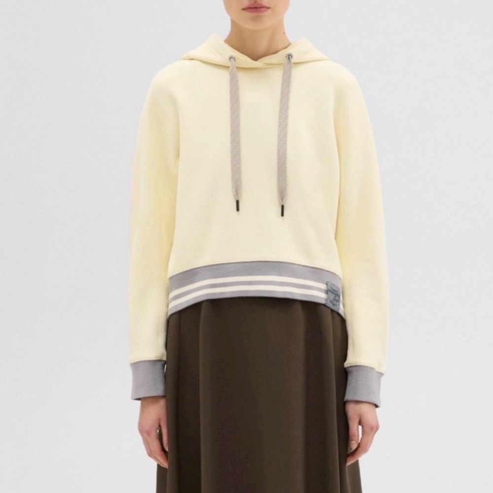 Project Theory Scuba Cropped Light Yellow Hoodie